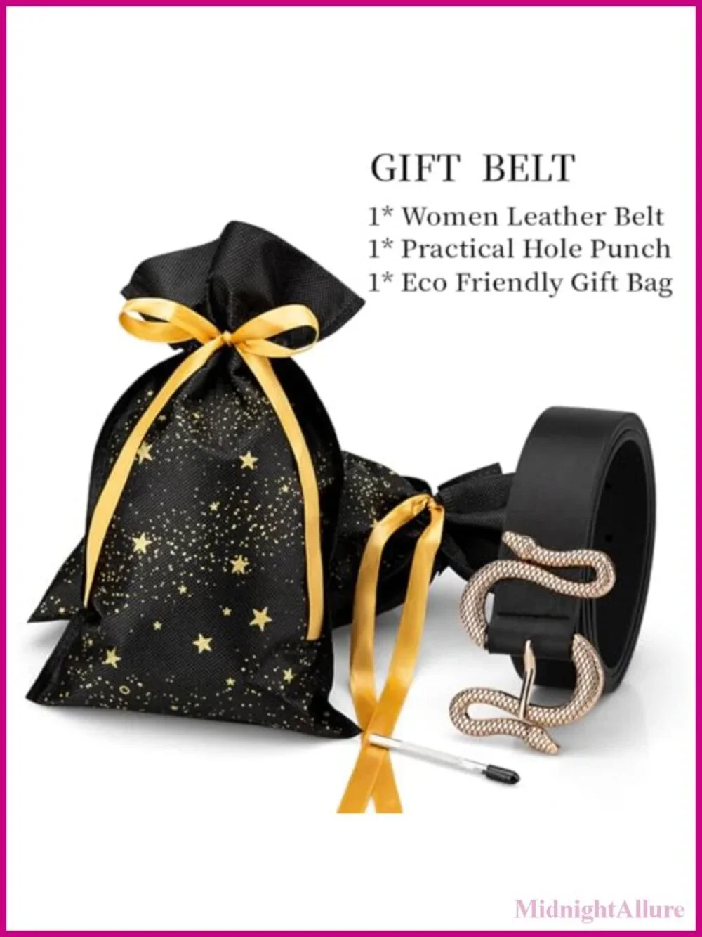 Women PU Leather Snake Buckle Belt Waist Belt